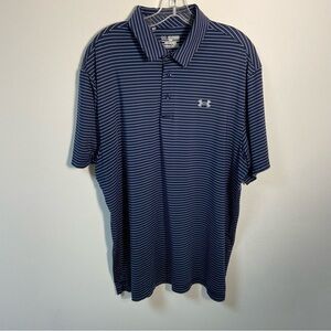 Under Armour Men’s Shirt Polo Heat Gear Golf Navy Stripe 2XL